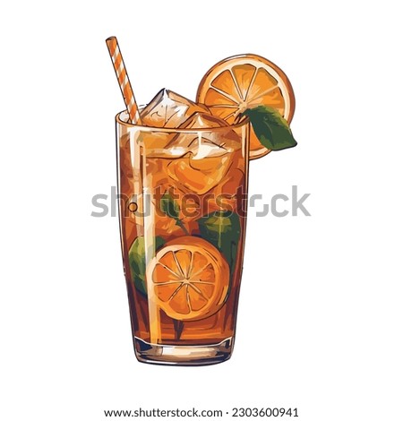 Fresh mojito cocktail with lime and mint leaf over white