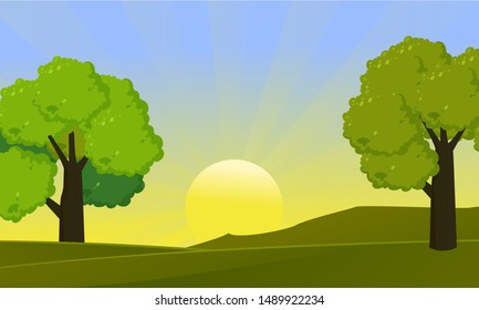 Fresh morning in garden scenery 