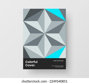 Diseño del manual de hexágonos de mosaico fresco. Concepto de diseño del vector A4 del folleto de moda.