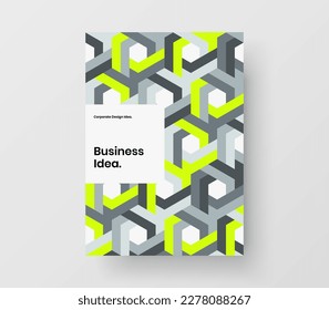 Fresh mosaic pattern book cover concept. Multicolored company brochure vector design layout.
