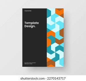 Fresh mosaic pattern booklet concept. Simple presentation vector design layout.