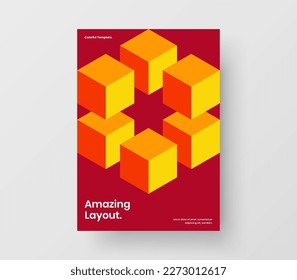Fresh mosaic pattern company identity illustration. Trendy front page A4 vector design concept.