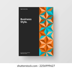 Fresh mosaic pattern presentation illustration. Minimalistic flyer vector design template.