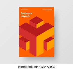 Fresh mosaic shapes flyer illustration. Amazing front page A4 design vector layout.