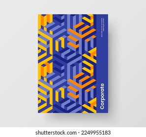 Fresh mosaic shapes poster illustration. Amazing booklet design vector layout.