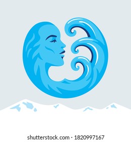 Plantilla de logotipo de agua dulce de montaña - ilustración vectorial