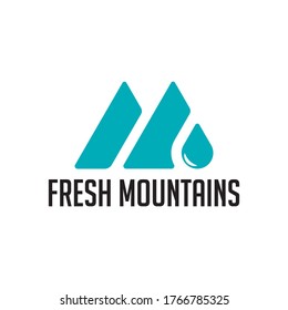 fresh mountain and water logo vector illustration