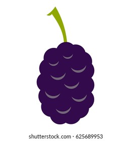 Fresh mulberry icon flat isolated on white background vector illustration