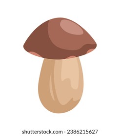 Fresh mushroom concept. Natural and organic food. Botany and floristry. Harvest and crop in autumn and fall season. Template and layout. Cartoon flat vector illustration isolated on white background