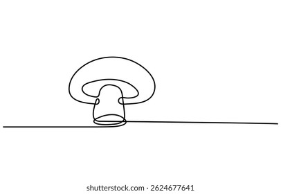 Fresh Mushroom Continuous Line Editable Stroke Line