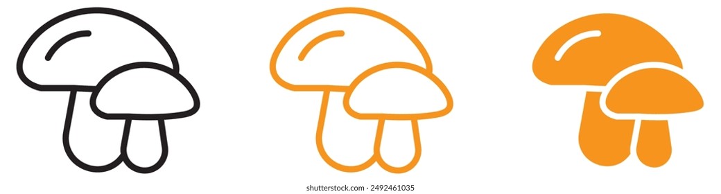 Fresh Mushroom Icon for Food and Culinary Graphics Perfect for Representing Edible Mushrooms and Natural Ingredients in Cooking