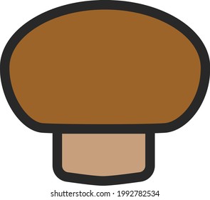 Fresh mushroom, illustration, on a white background.