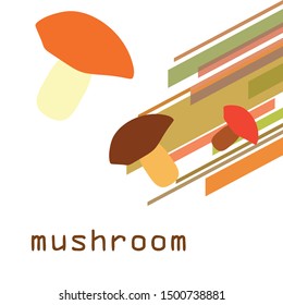 Fresh mushroom . Organic food poster. Farmer market design. Vector background