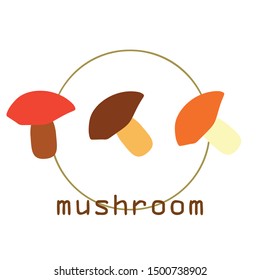 Fresh mushroom . Organic food poster. Farmer market design. Vector background