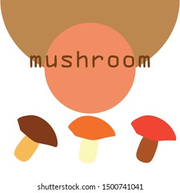 Fresh mushroom . Organic food poster. Farmer market design. Vector background
