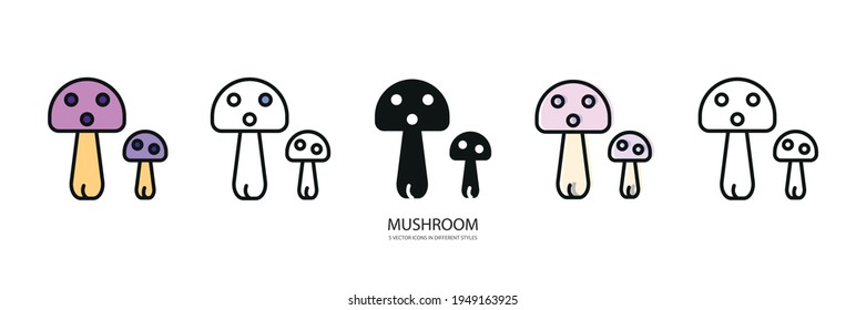 fresh mushroom vector type icon