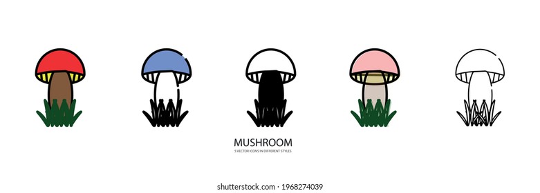 fresh mushroom vector type icon