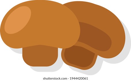 Fresh mushrooms, illustration, vector on a white background