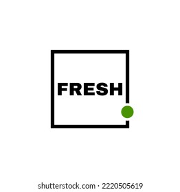 Fresh name typography with black box. Fresh typo icon.