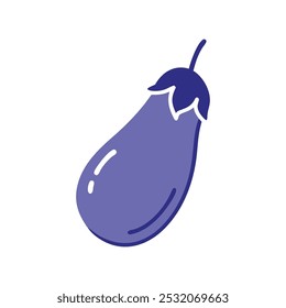 A fresh natural brinjal with white background.