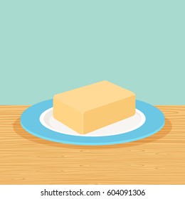 Fresh and natural farm butter on the table vector