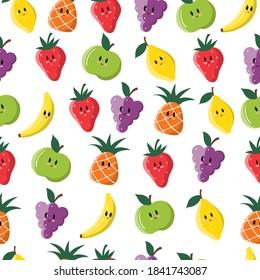 Fresh natural fruit seamless pattern