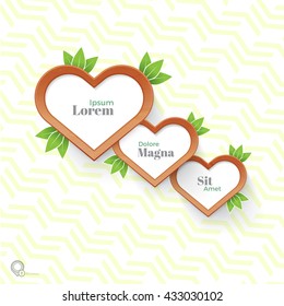 Fresh Natural Hearts Text Boxes Vector Design for Your Page Design 