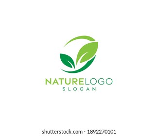 Fresh natural leaf vector logo design-green leaf vector-Eco natural green color vector logo design