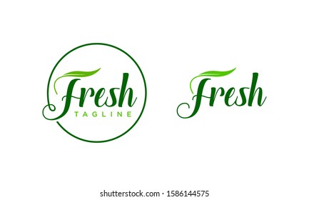Fresh and natural logo design concept on white background
