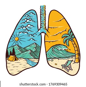 fresh natural lung vector illustration