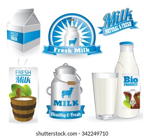 fresh natural milk graphics with cow illustration 