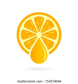 Fresh natural orange juice icon illustration isolated on white background