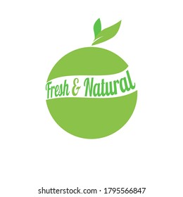 Fresh and natural vector logo design, fruit-like shape