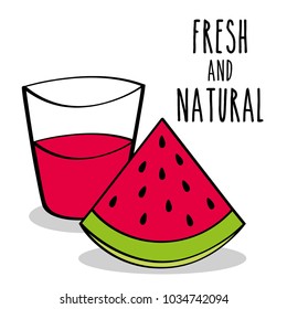 fresh and natural watermelon fruit and juice