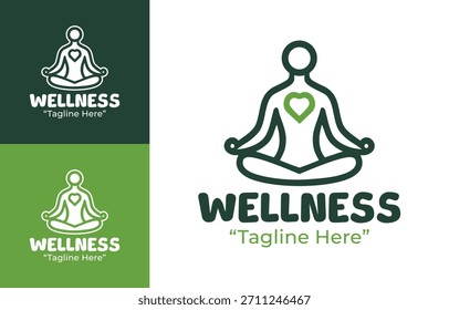 A fresh nature-centered harmony symbol suitable for health businesses, spa services, and wellness merchandise.