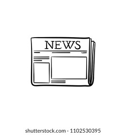 A fresh newspaper hand drawn outline doodle icon. Daily newspaper with hot news concept vector sketch illustration for print, web, mobile and infographics isolated on white background.