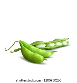 Fresh, nutritious, tasty beans. Delicious and healthy dinner. Elements for label design. Vector illustration. Legumes ingredients in triangulation technique. Beans low poly. 