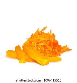 Fresh, nutritious, tasty Carrot. Delicious and healthy lunch. Vector illustration. Vegetables ingredients in triangulation technique. Carrot low poly. 