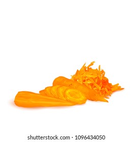 Fresh, nutritious, tasty Carrot. Delicious and healthy lunch. Vector illustration. Vegetables ingredients in triangulation technique. Carrot low poly. 