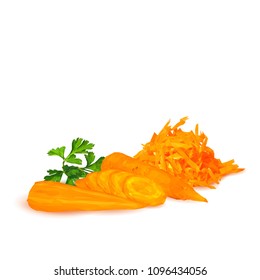 Fresh, nutritious, tasty Carrot. Delicious and healthy lunch. Vector illustration. Vegetables ingredients in triangulation technique. Carrot low poly. 