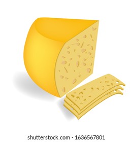 Fresh, nutritious, tasty cheese. Vector cheese illustration. National Cheese Day vector.