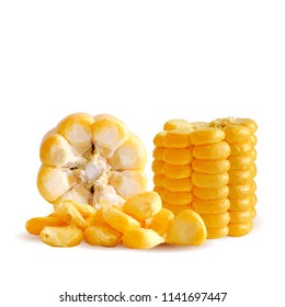 Fresh, nutritious, tasty corn. Elements for label design. Vector illustration. Ingredients in triangulation technique. Corn low poly.