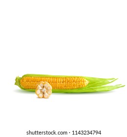 Fresh, nutritious, tasty corn. Elements for label design. Vector illustration. Ingredients in triangulation technique. Corn low poly.