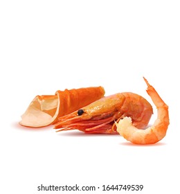  Fresh, nutritious, tasty crab sticks and prawn. Vector illustration. Shrimp and crab sticks in triangulation technique.