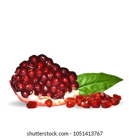 Fresh, nutritious, tasty garnet. Vector illustration. Fruits ingredients in triangulation technique. Garnet low poly.
