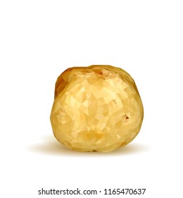 Fresh, nutritious, tasty hazelnut. Symbols of nuts. Elements for label design. Vector illustration. Nuts ingredients in triangulation technique. Hazelnut low poly.