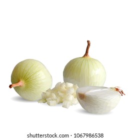 Fresh, nutritious, tasty onion. Beautiful onion. Vector illustration. Vegetables ingredients in triangulation technique. Onion low poly.