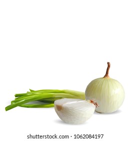 Fresh, nutritious, tasty onion. Vector illustration. Vegetables ingredients in triangulation technique. Onion low poly.