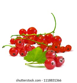 Fresh, nutritious and tasty red currant. Symbols of berries. Elements for label design. Vector illustration. Berries ingredients in triangulation technique. Red currant low poly.