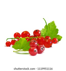 Fresh, nutritious and tasty red currant. Symbols of berries. Elements for label design. Vector illustration. Berries ingredients in triangulation technique. Red currant low poly.